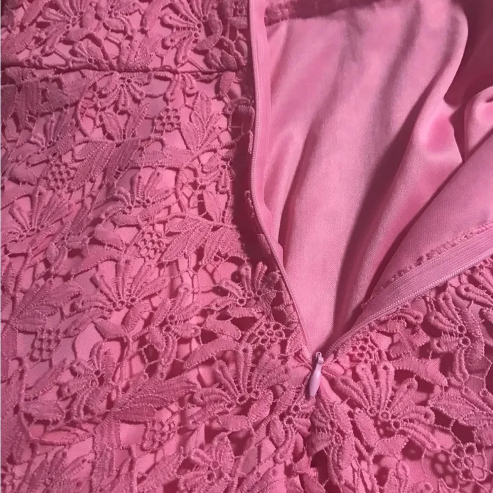 Lulus small crochet dress baby doll hot pink - Picture 3 of 4